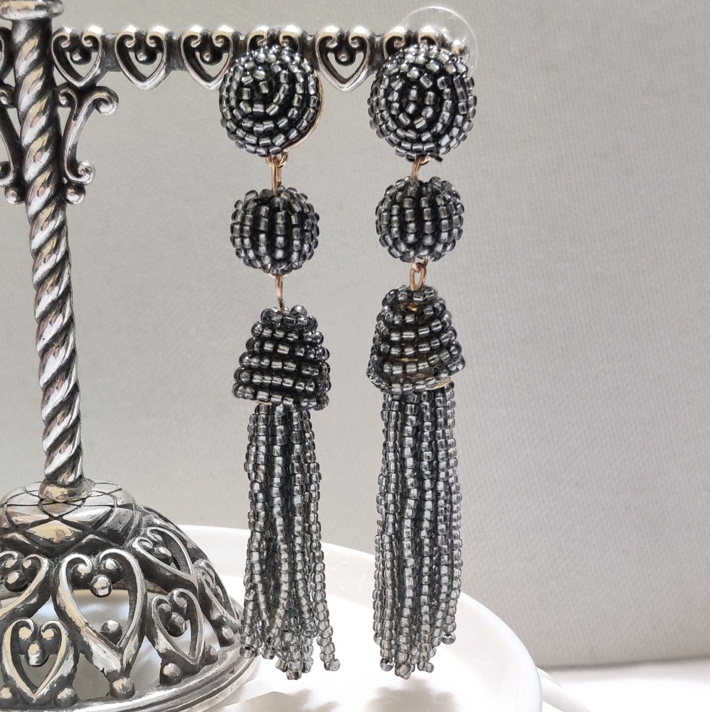 Baublebar Beaded Drop Tassel Earrings